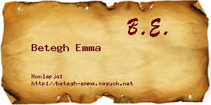 Betegh Emma névjegykártya